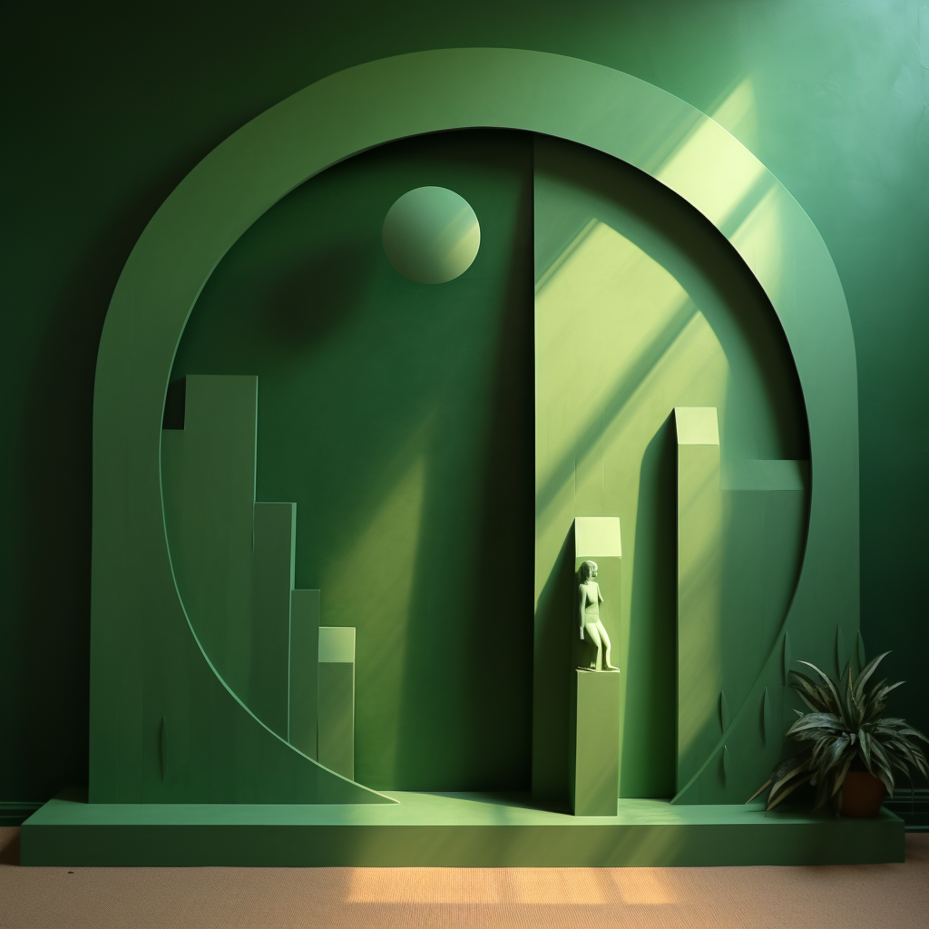 Green Cardboard Wall Arch Floor