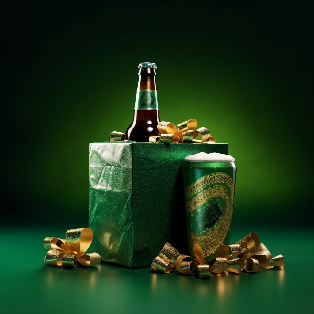 Green Christmas Gift in Beer Shape