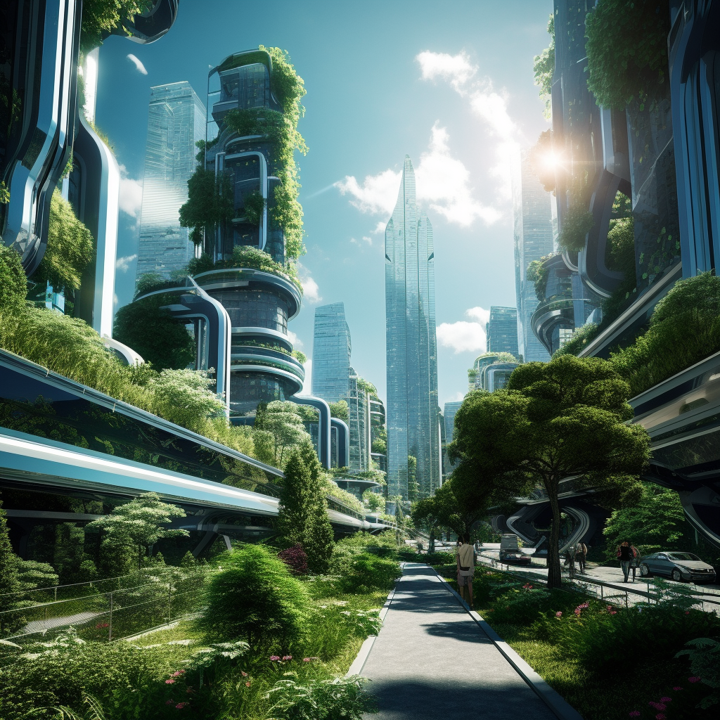 Ultrarealistic city of the future