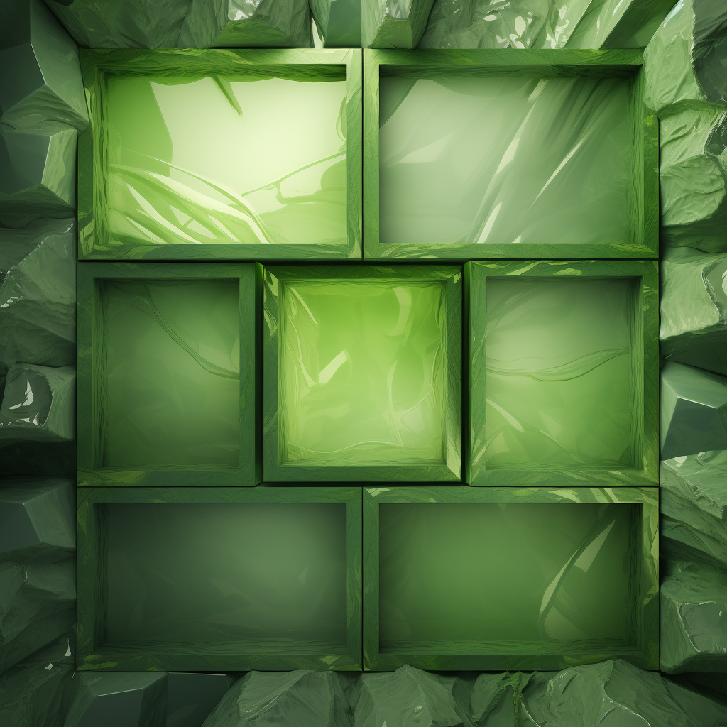 Crumpled green background with web shop boxes