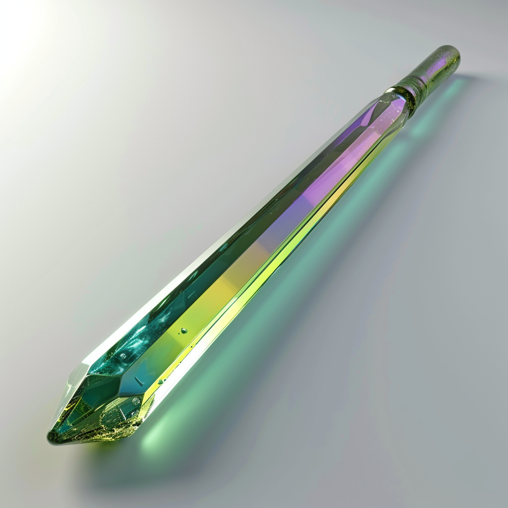 Green Crystal Rod Iridescent