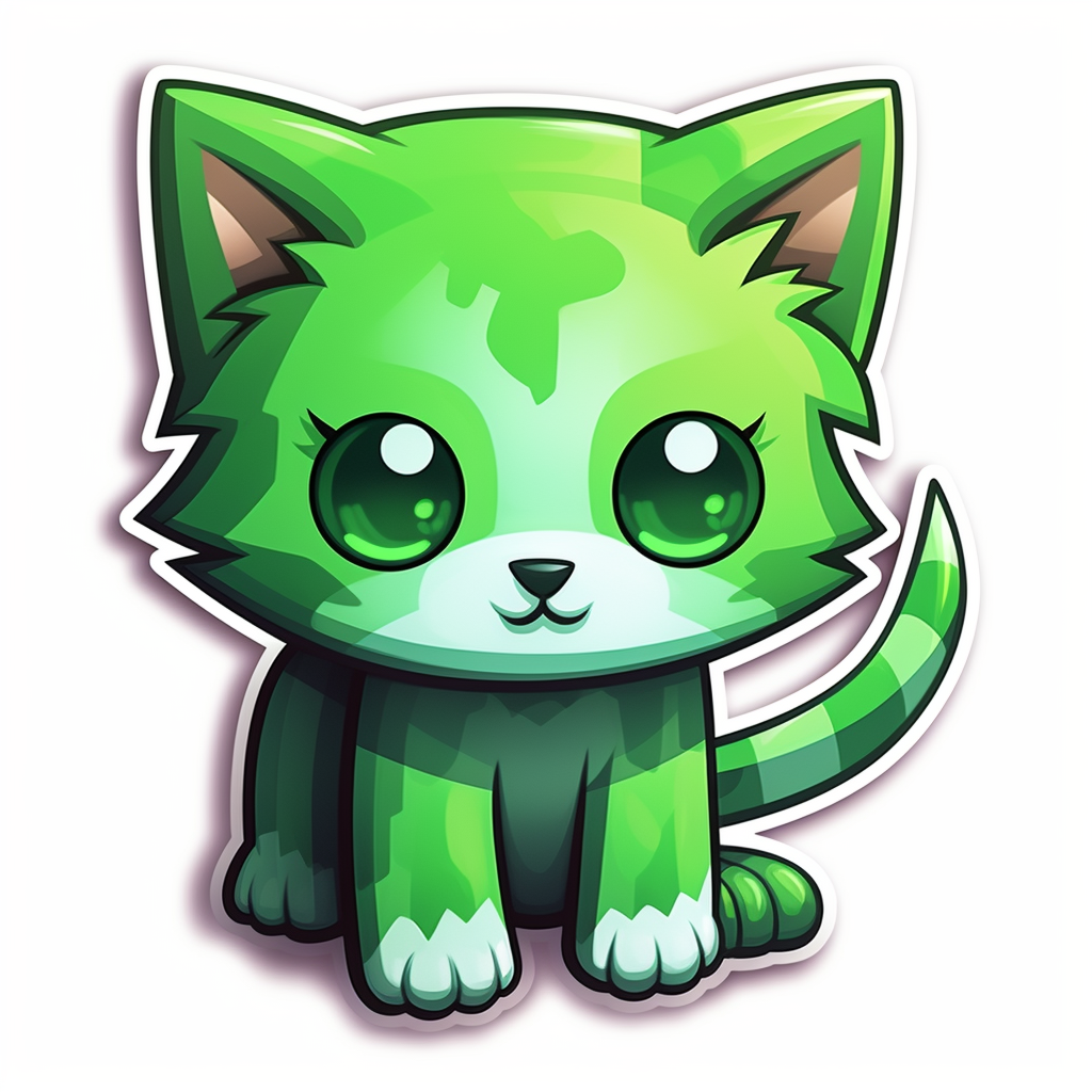 Adorable green cube animal