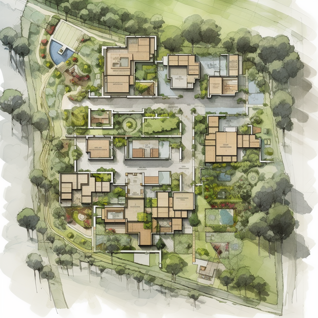 Architects' Block Plan of Green Eco Retirement Village