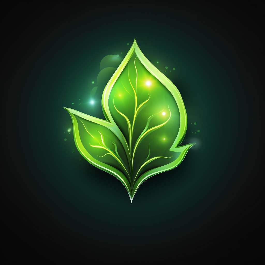 Green electric leaf logo vector