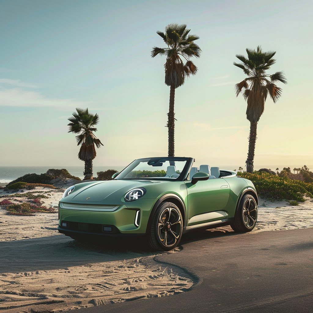 Small electric green utility coupe