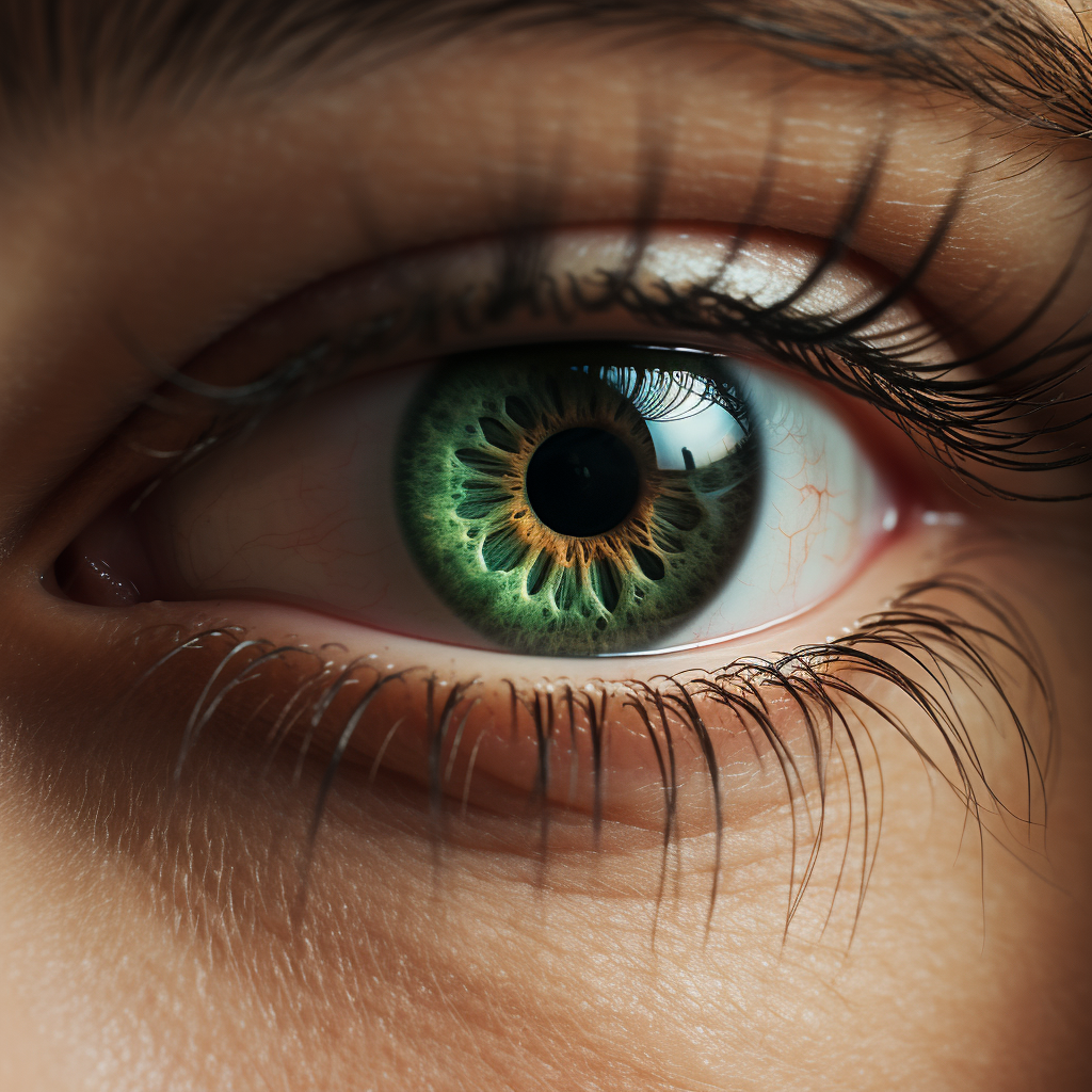 Captivating close-up of green eye