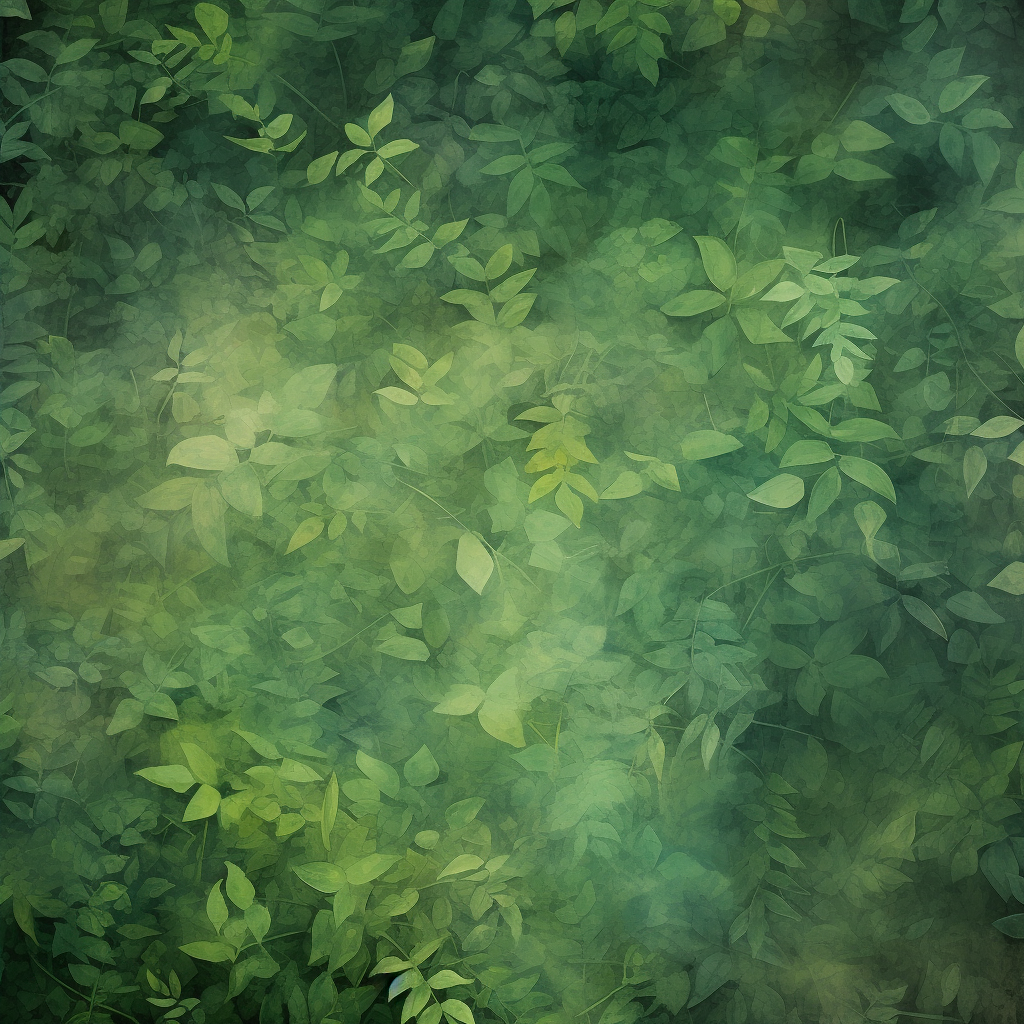 Muted impressionistic green foliage leaf shapes