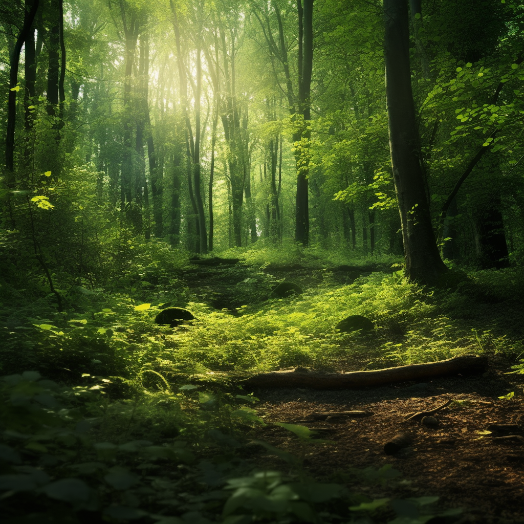 Lush green forest background