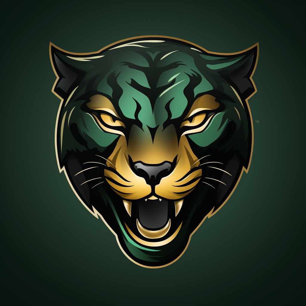 Logo of a Green & Gold Panther