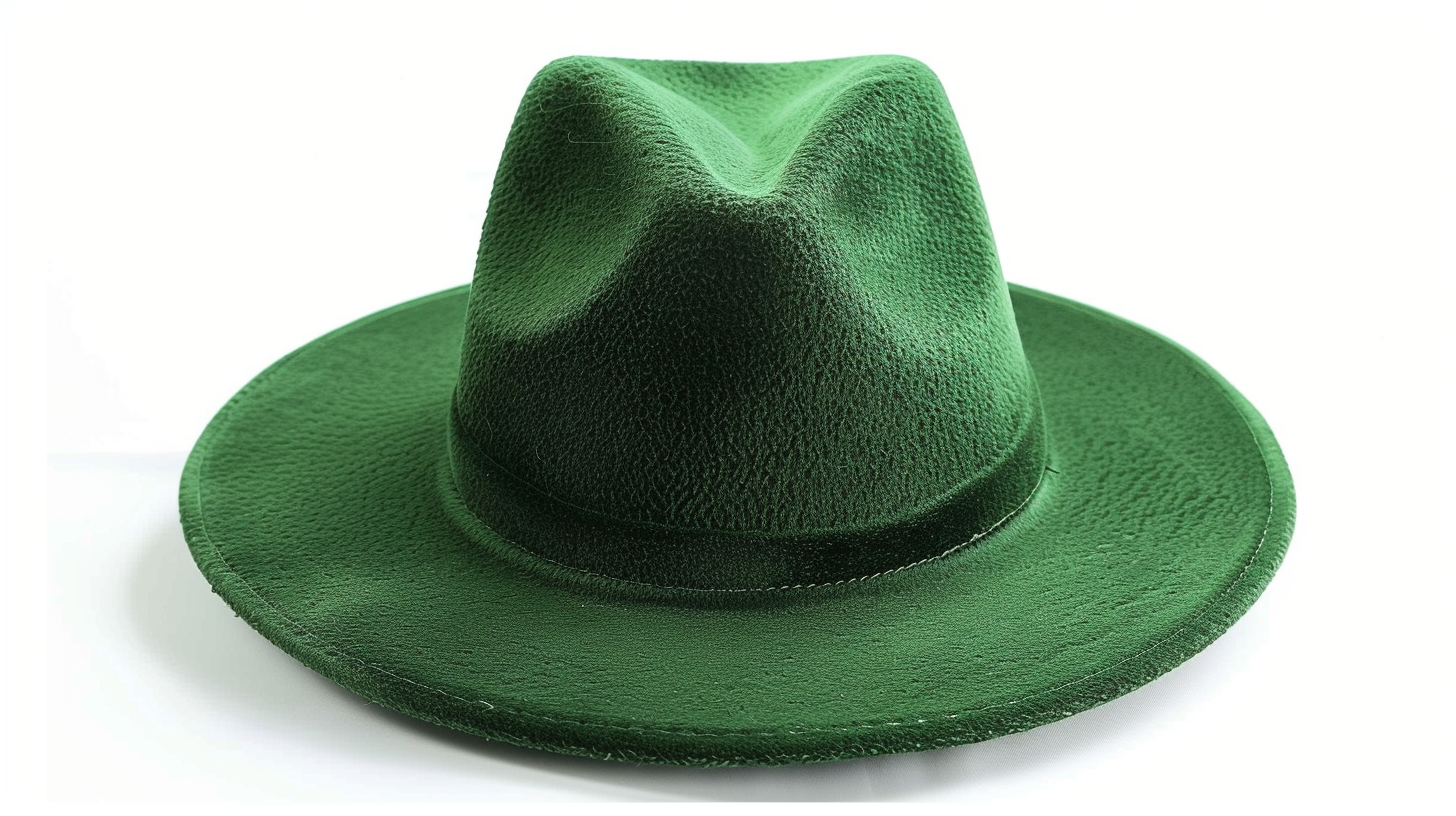 Green Hat on White Background