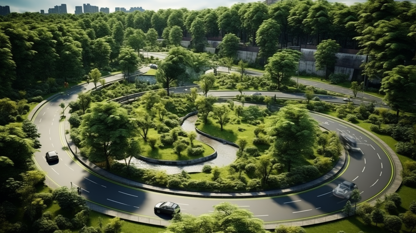 Super Realistic Green Heart-shaped Park