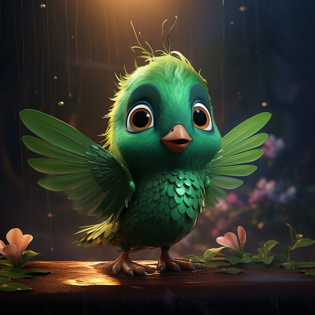 Green hummingbird from Pixar