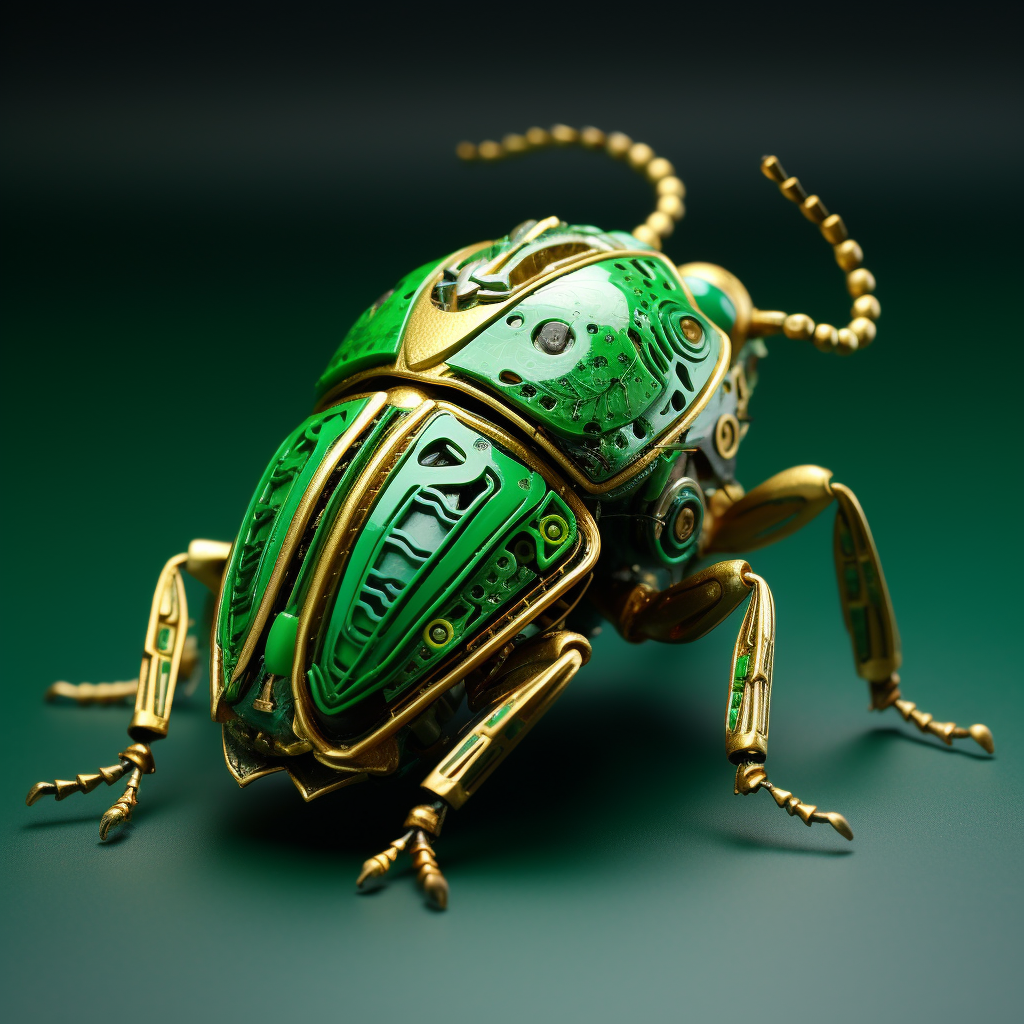 Beautiful Green Junebug Art Nouveau