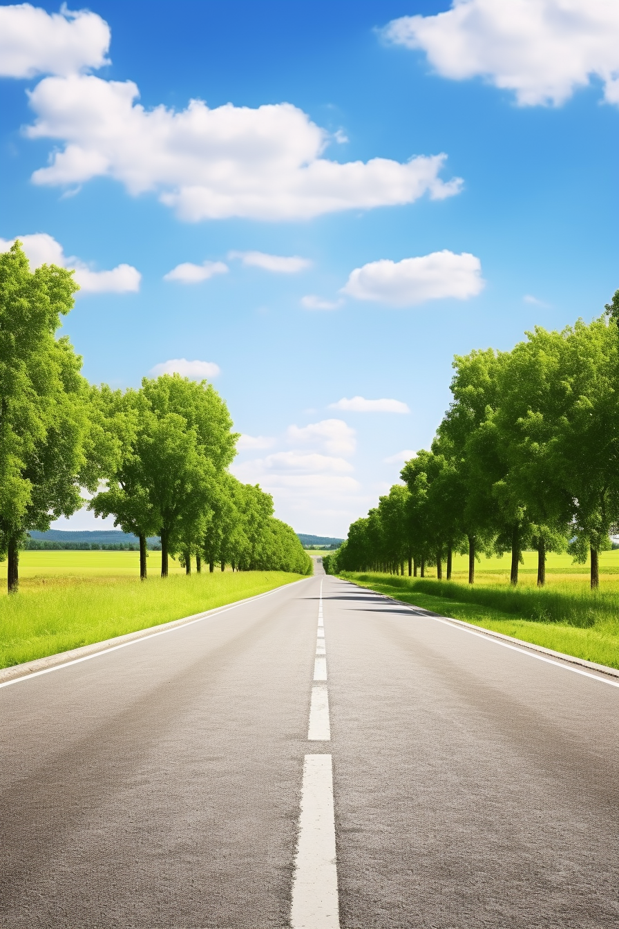 Peaceful road through beautiful landscape