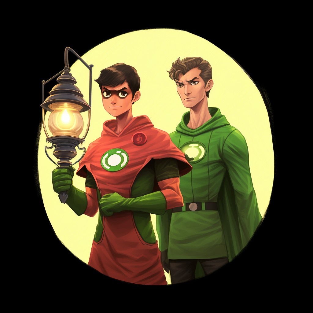 Ghibli-style Green Lantern character