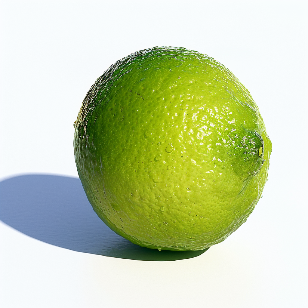 Green Lemon White Background