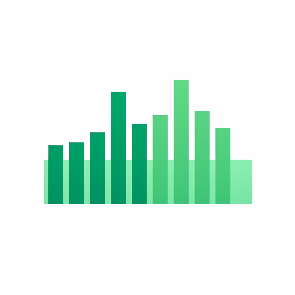 Green minimalist habit tracker bar graph showing growth