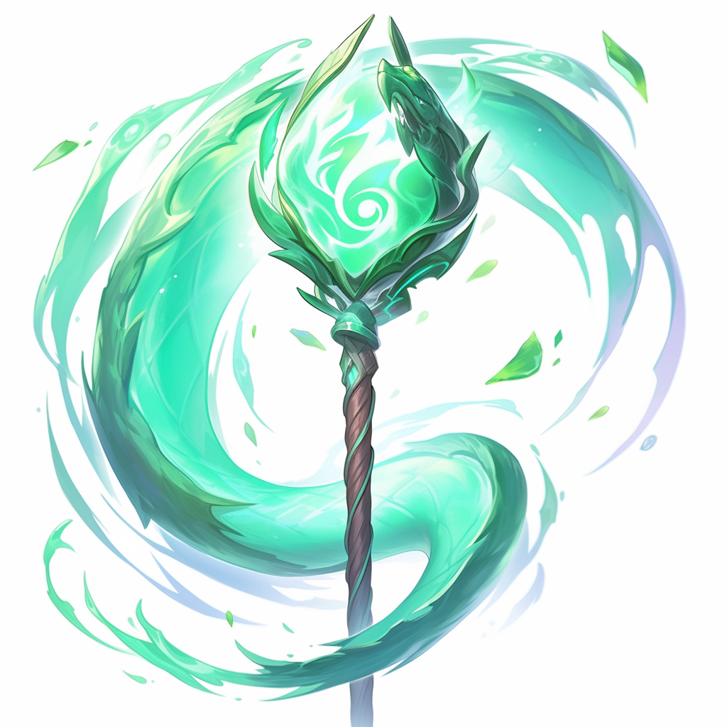 Green Mysterious Wand Icon Sticker