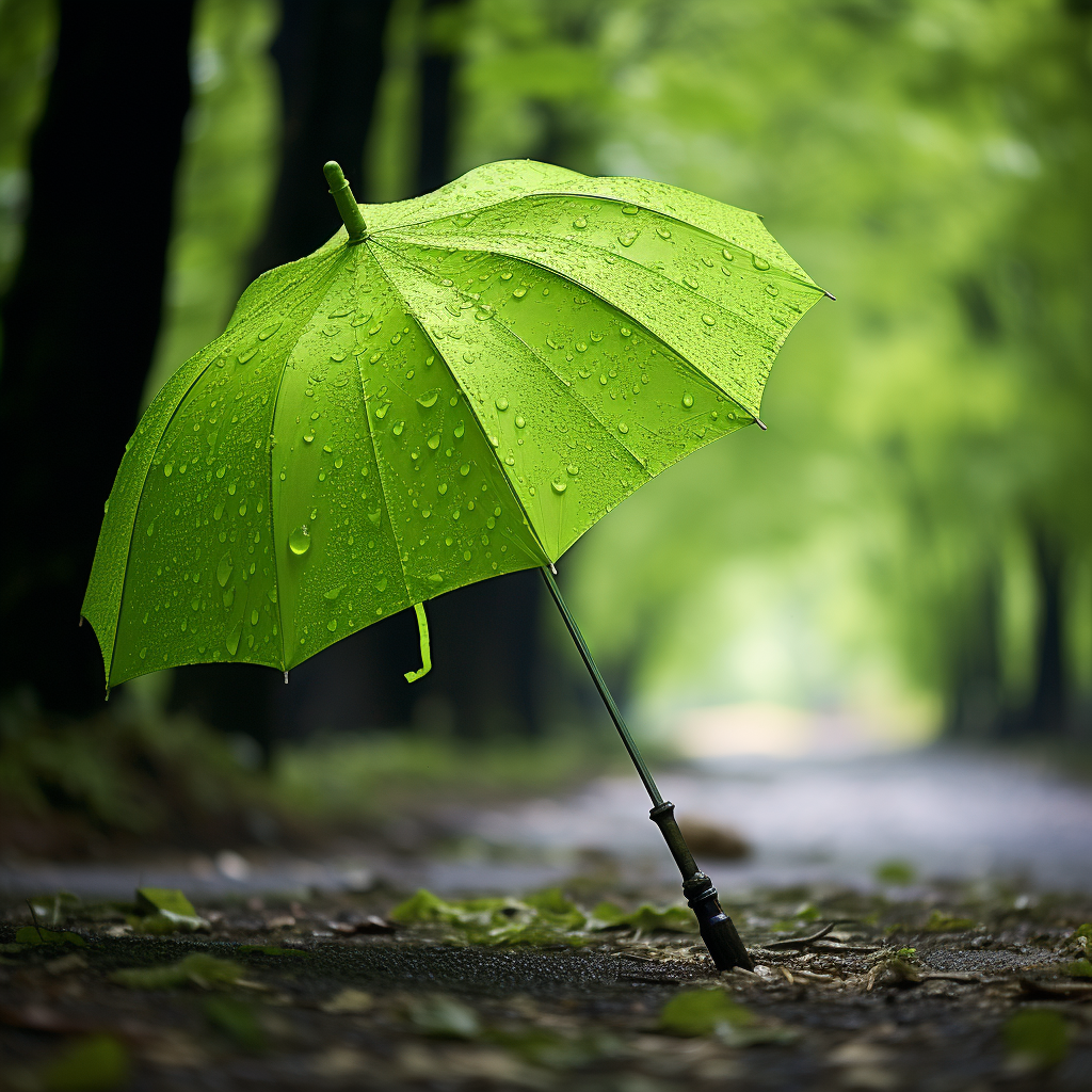 Stylish green neon umbrella