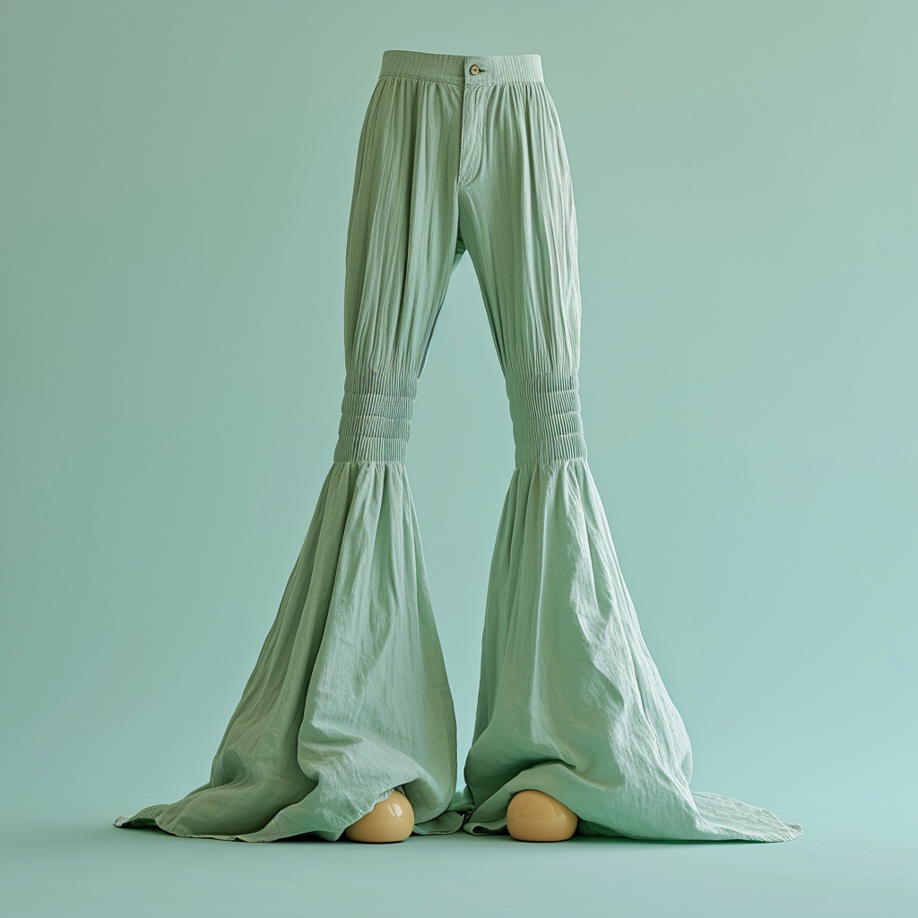 Green pants with nobody inside