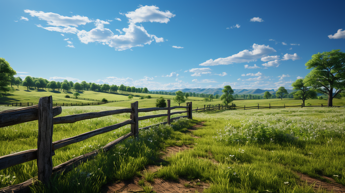 Serene green pasture with tall grass