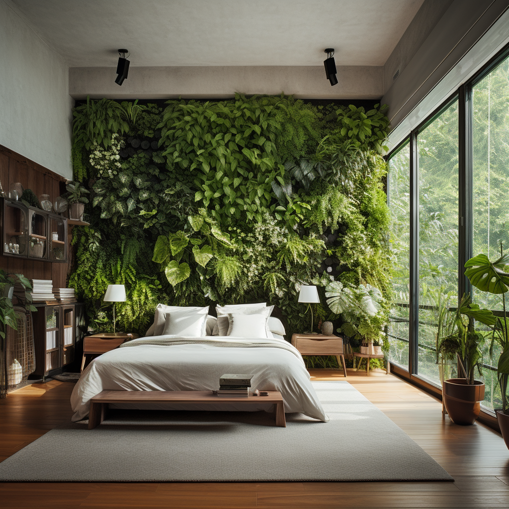 Green potted plants in room