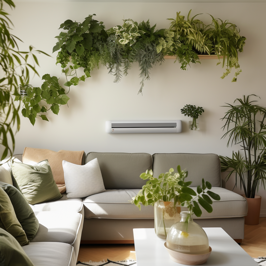 Green potten plants in living room