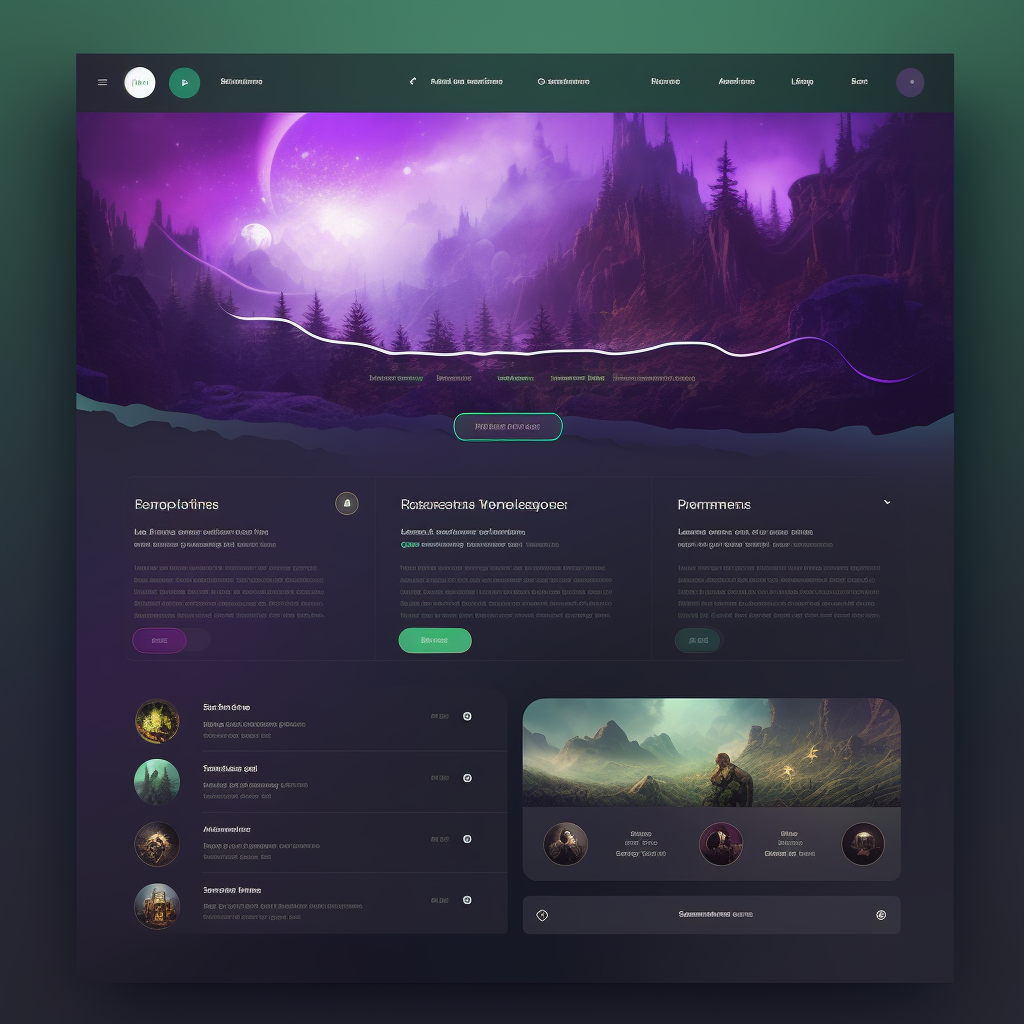 Green and purple UI design for a Youtuber