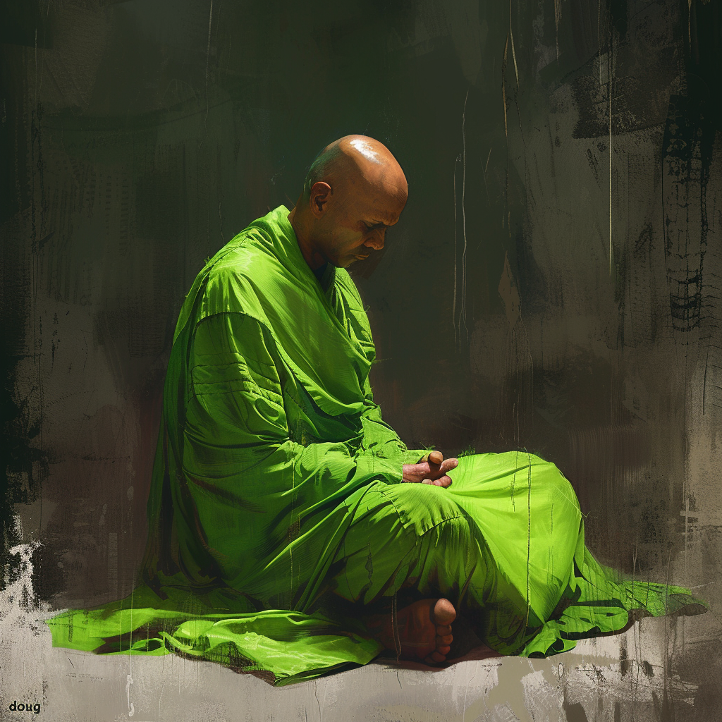 Green Robed Monk Sitting Doug TV Show