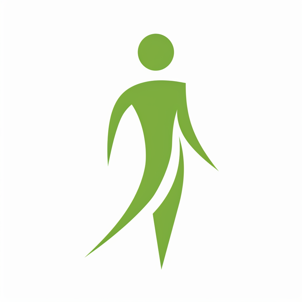 Simple green running man icon