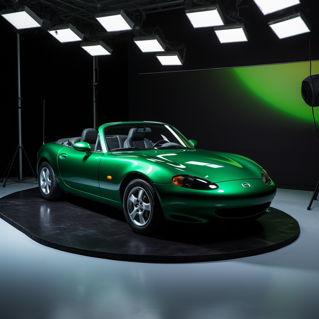 1999 Mazda Miata on green screen