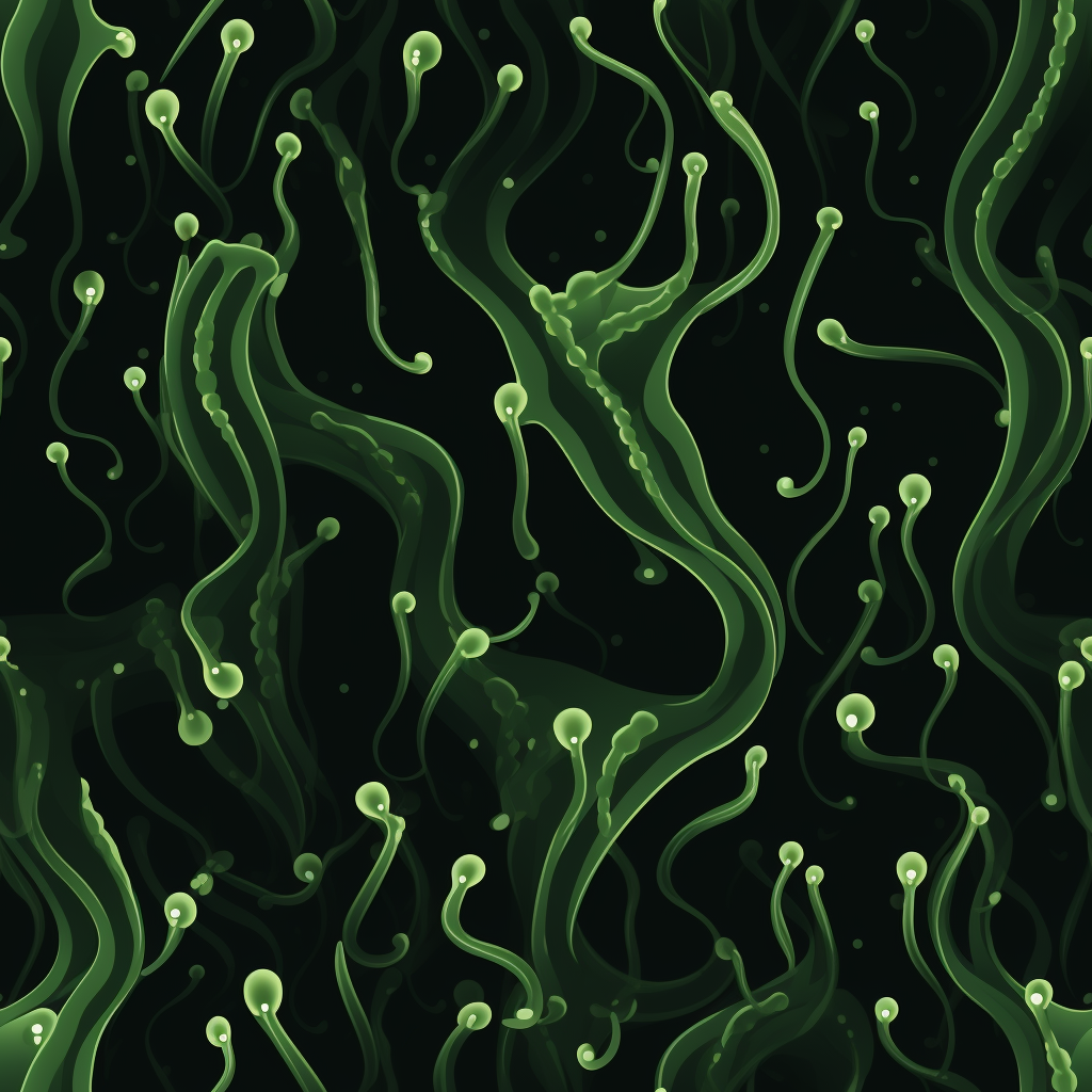 Green slimy tentacles on dark background