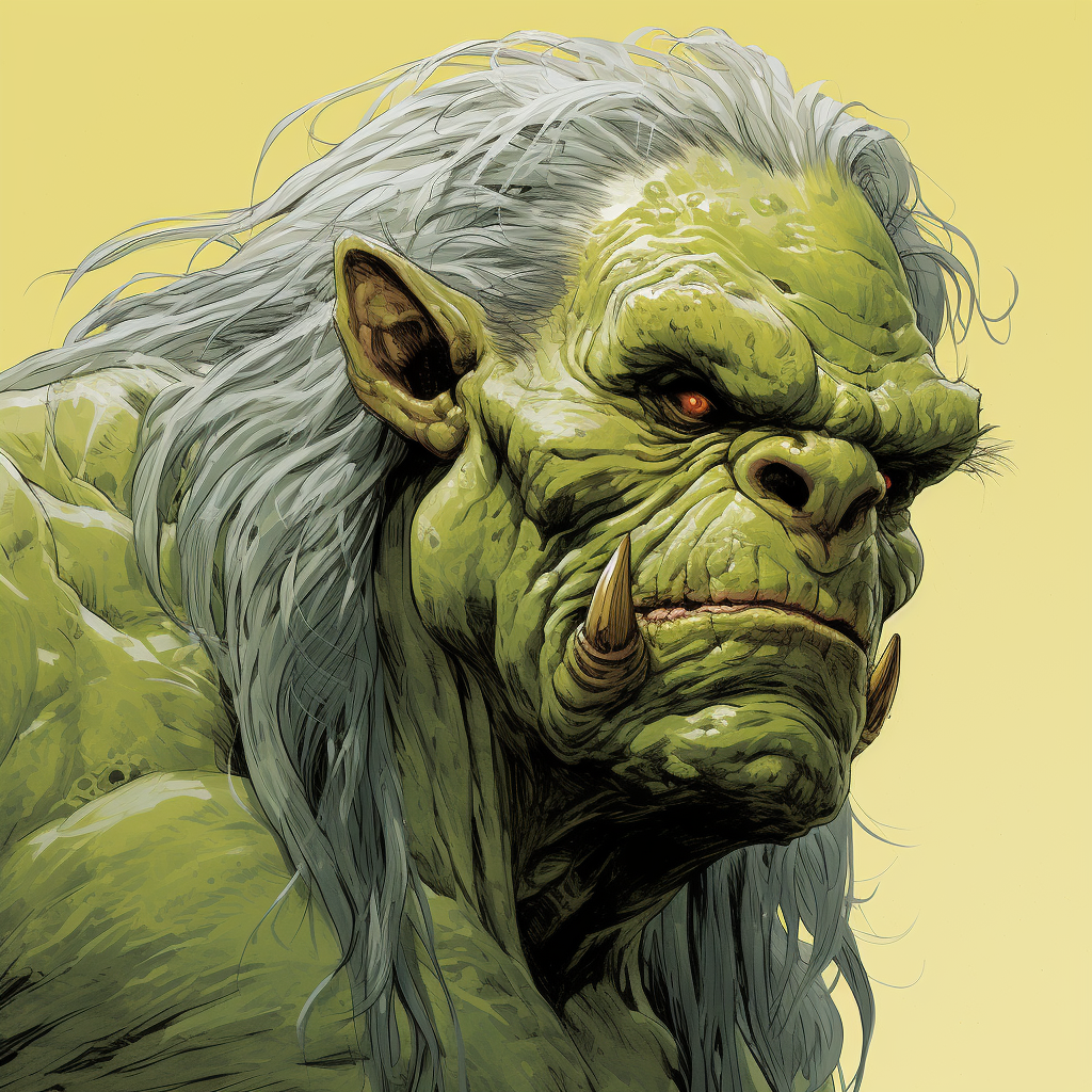 Illustration of a menacing green troll