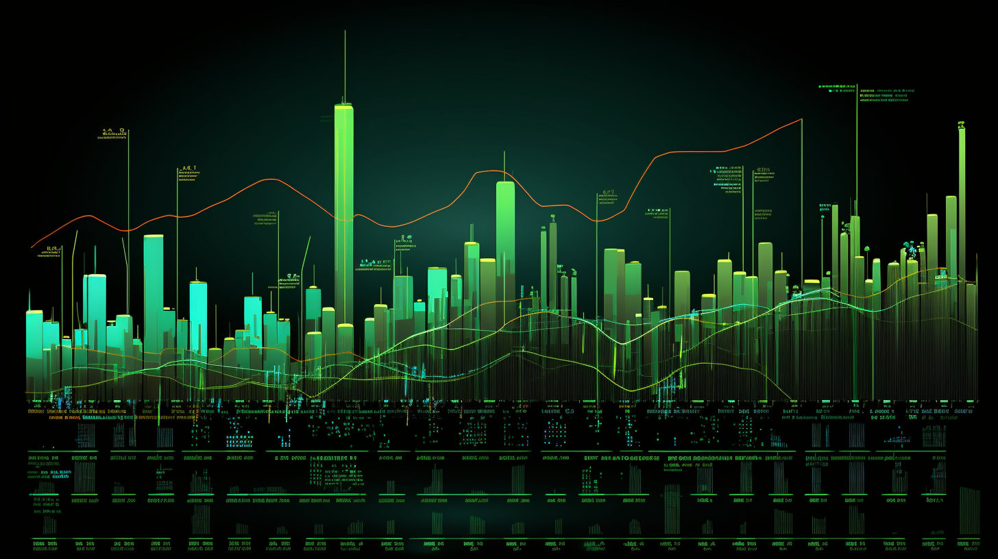 Green Upside Chart Stock Market GTA Style Illustration