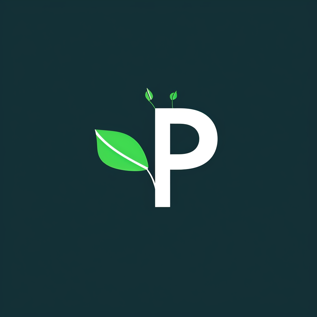 Green and white letter  P  logo