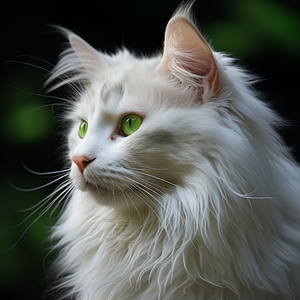 Adorable green and white striped cat