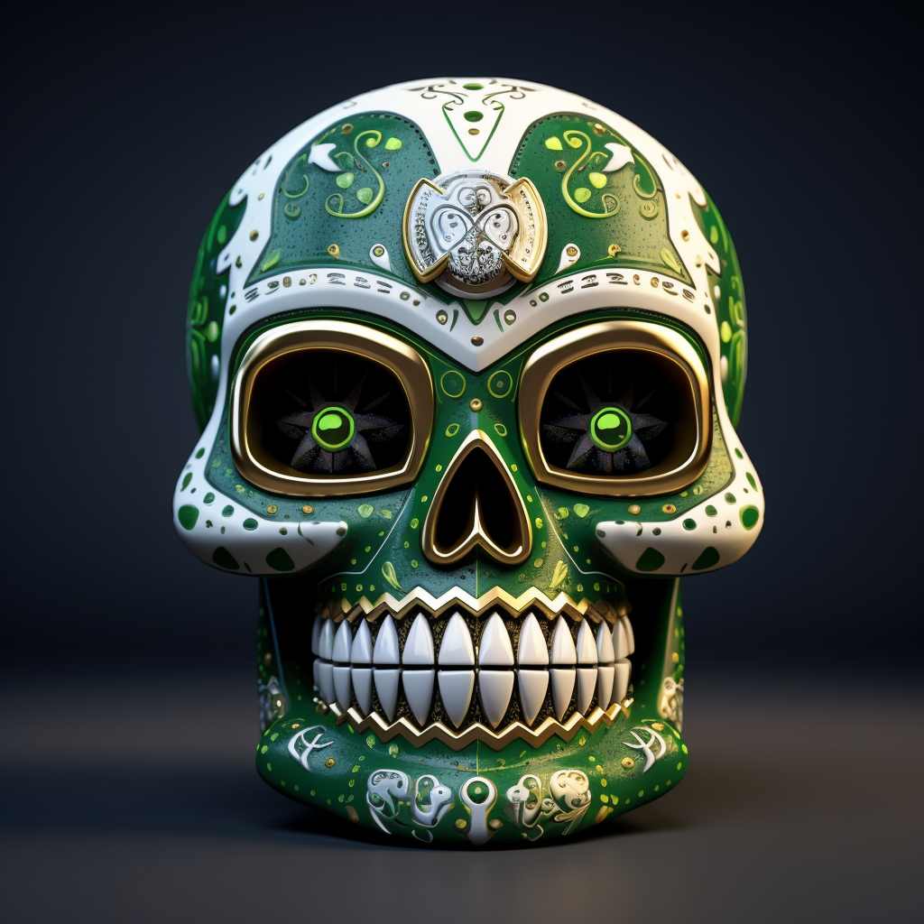 Colorful Sugar Skull with Blinged-out Teeth