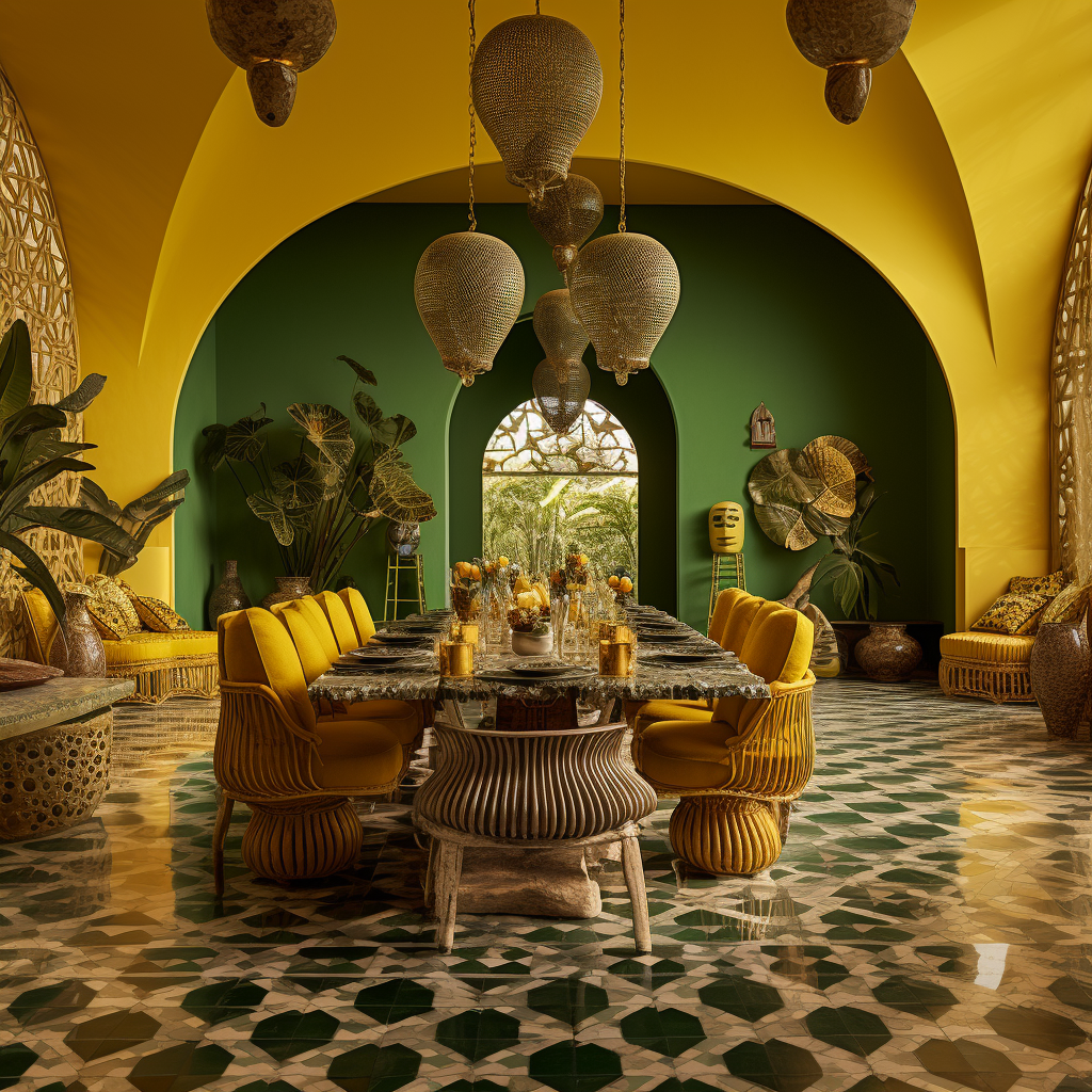 Green and Yellow Interior Design in Togo