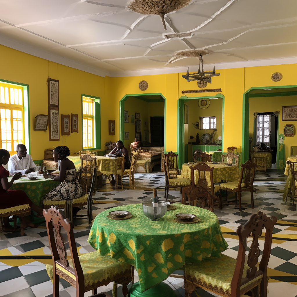 Green and Yellow Interior Design for Togolese Appatam