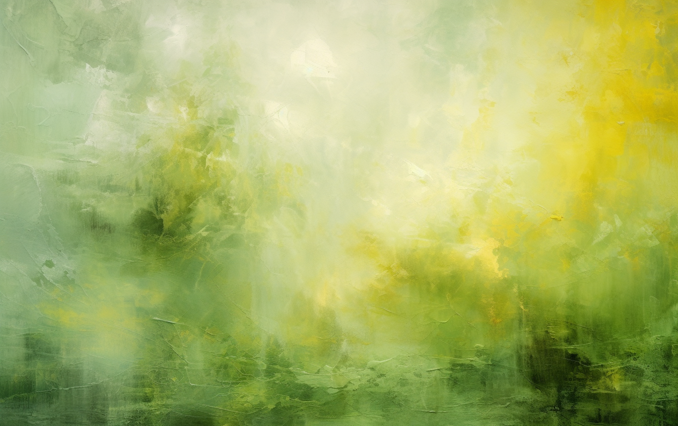 Vibrant green and yellow textured brushstrokes