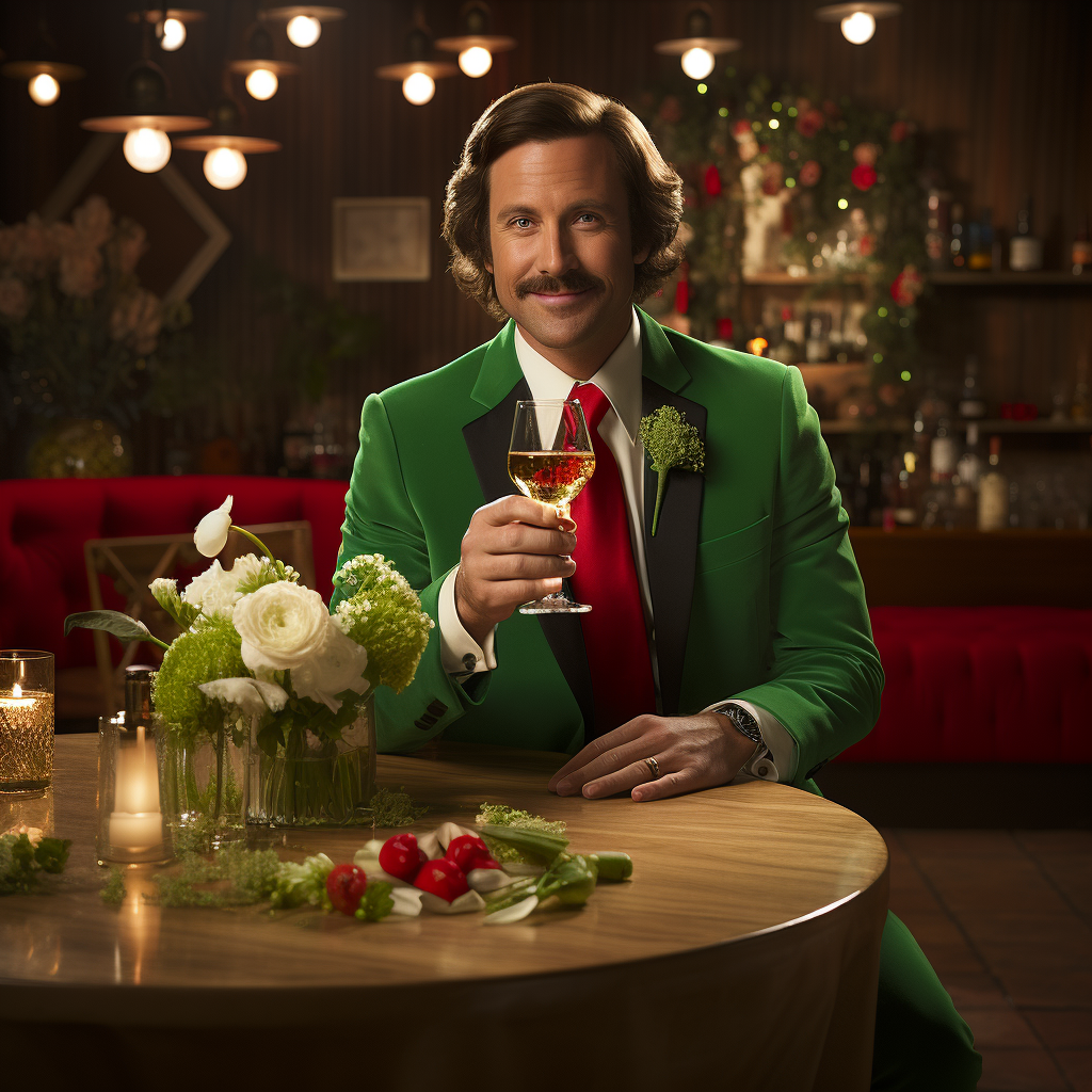 Ron Burgundy on 'The Green Bachelor' looking for love