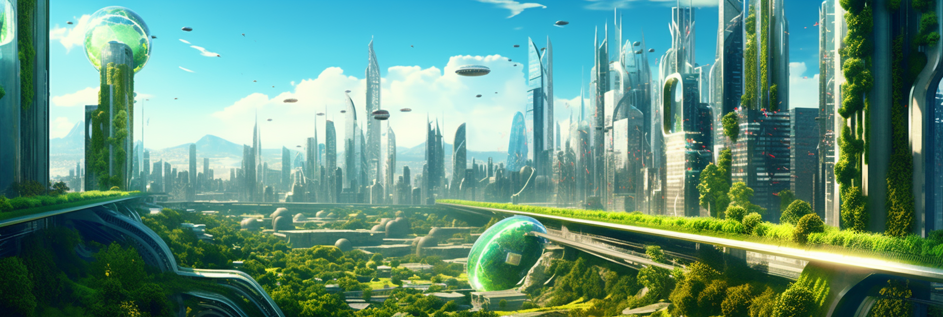 Green city of the future with AI and nature