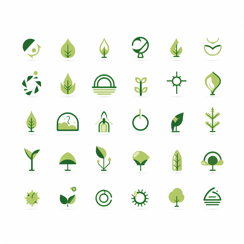 Eco icons on white background