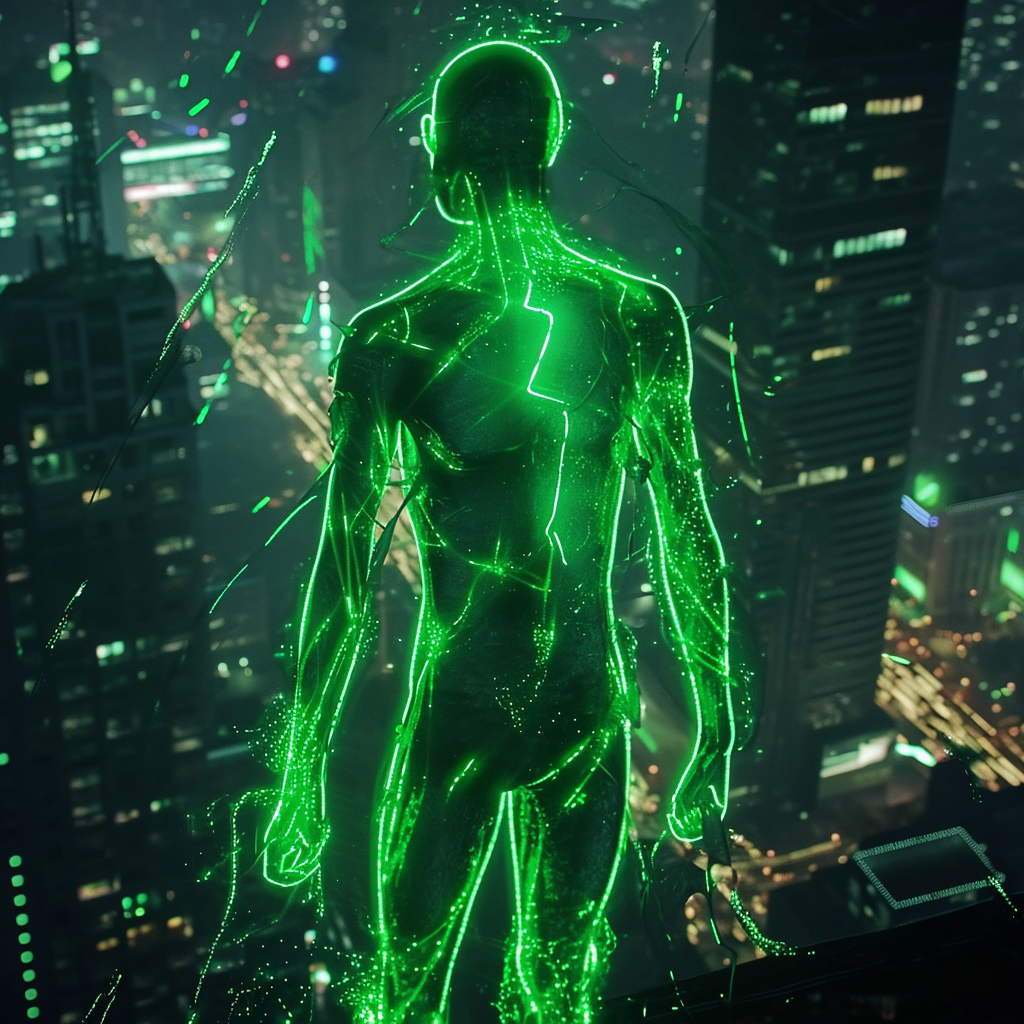 Green Radioactive Superhero Image