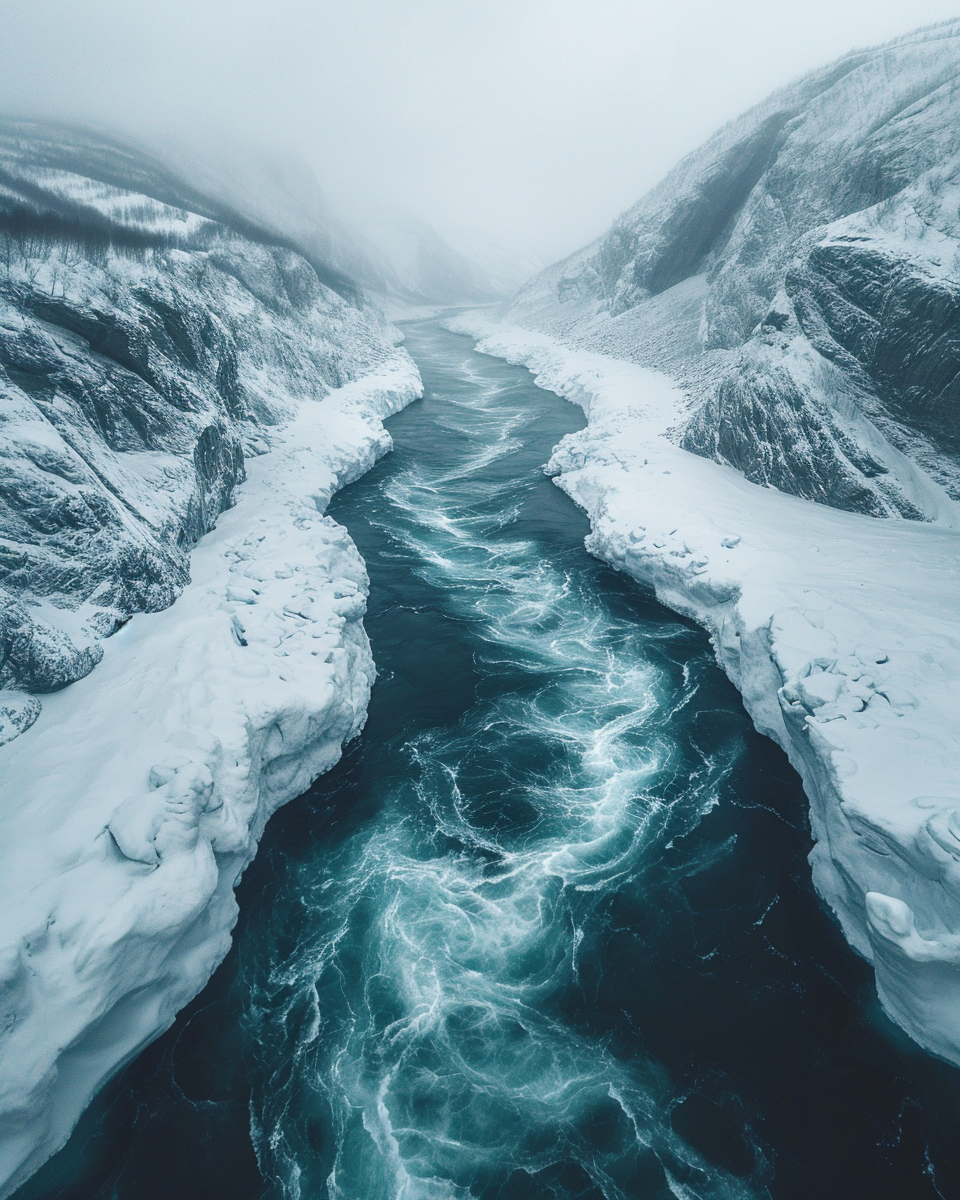 Melting Greenland Ice Sheet Aerial View