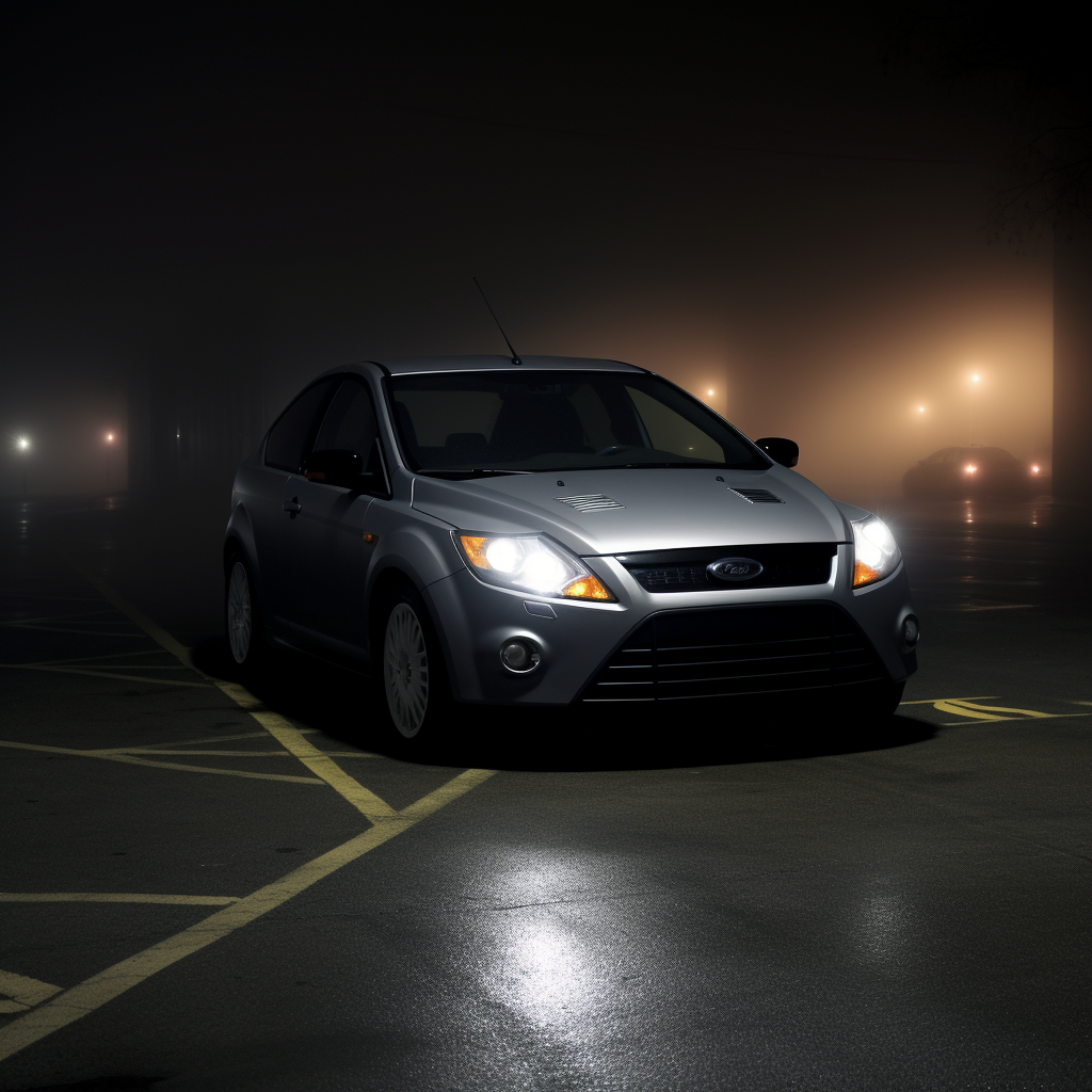 Smoking Grey 2008 Ford Focus in Empty Parking Lot