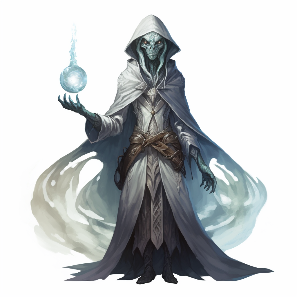 Grey alien transmutation wizard character