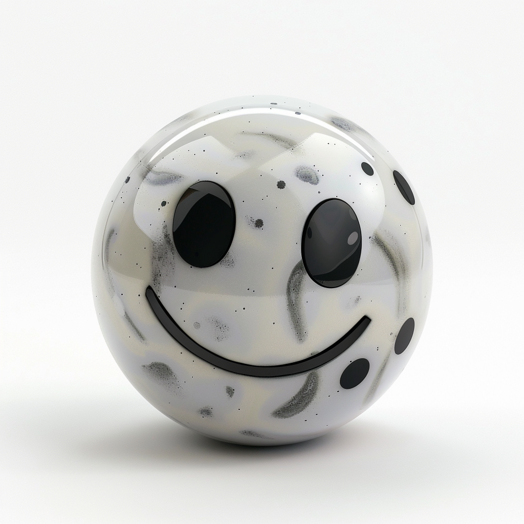 Grey emoji murrine glass art