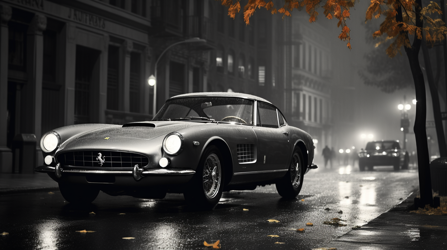 Beautiful Woman Driving Grey Ferrari