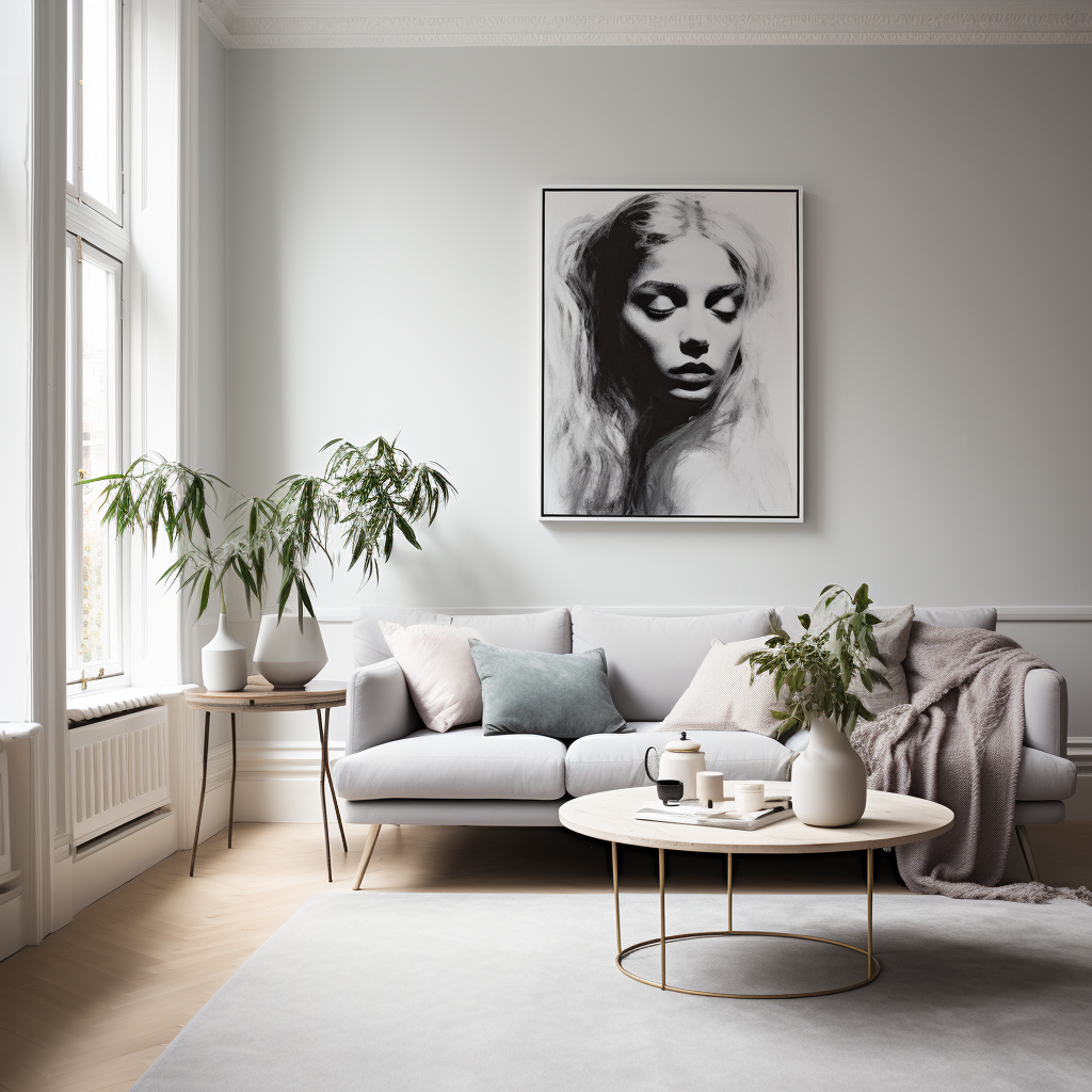 Minimalist Grey Living Room Interior